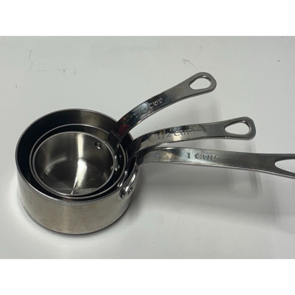 Williams-Sonoma 18/10 Stainless Steel Measuring Cups Set of 3: 1, 1/2, 1/3 Cup
